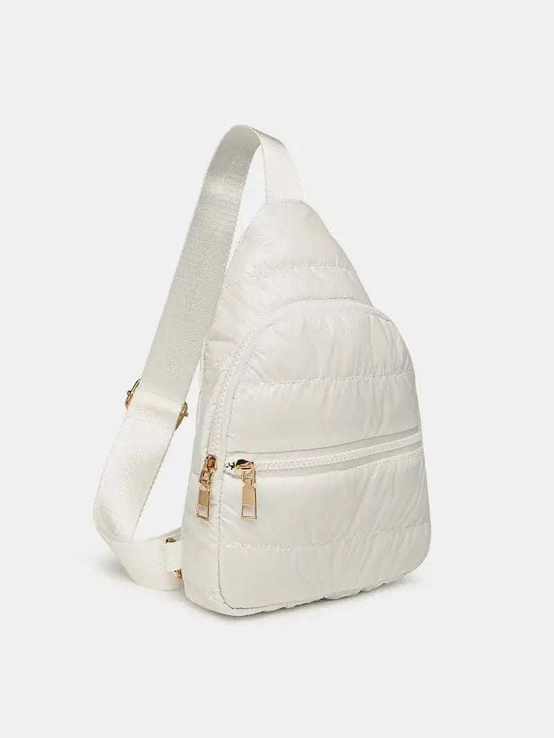 Quilted Adjustable Strap Puffy Sling Bag - Trendsi - Flyclothing LLC