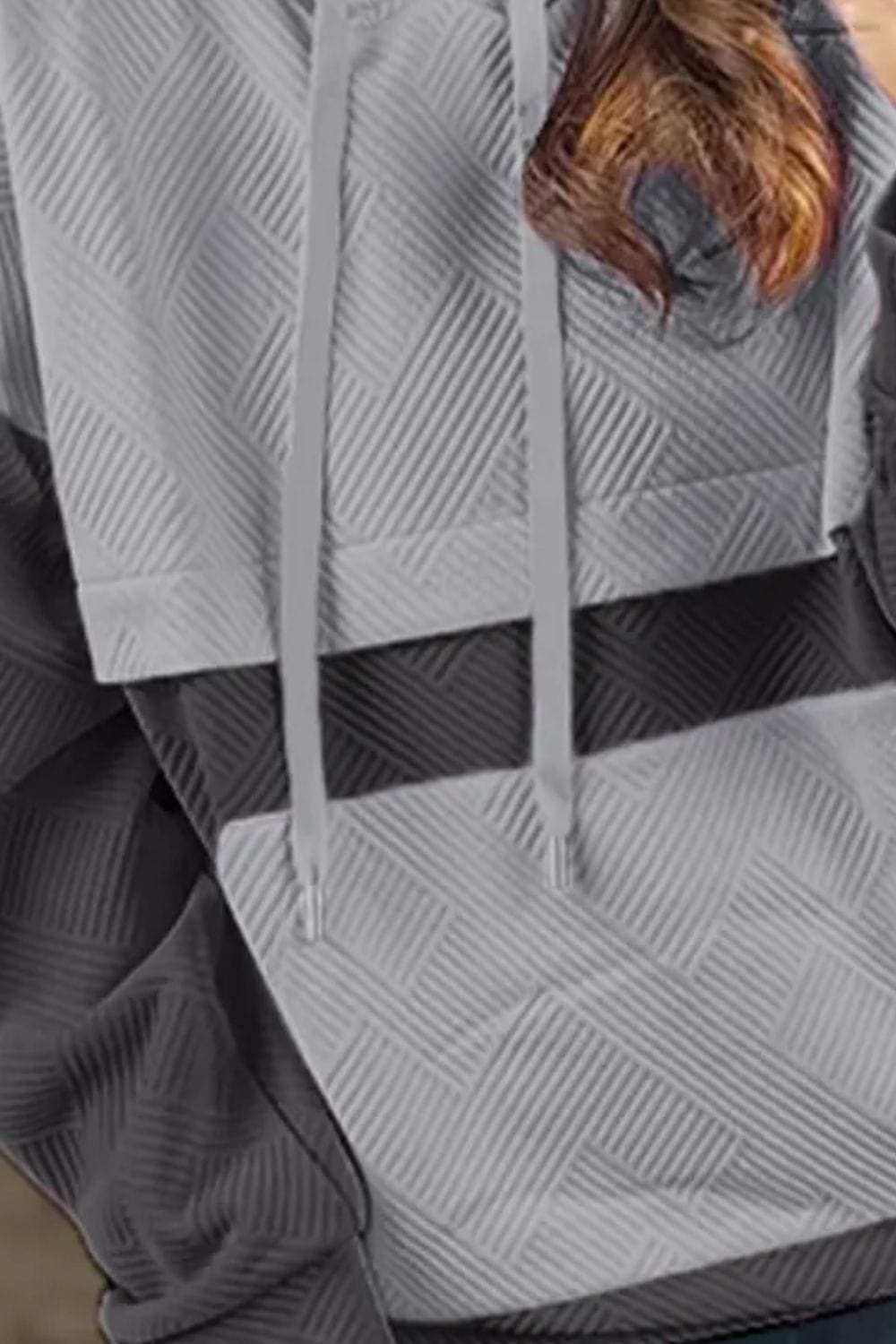 Drawstring Color Block Long Sleeve Hoodie - Trendsi - Flyclothing LLC