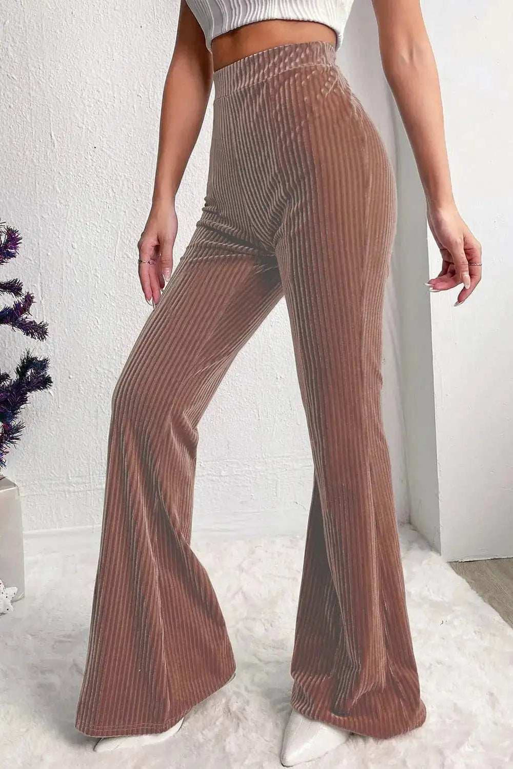 High Waist Bootcut Pants - Trendsi - Flyclothing LLC
