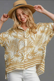 Umgee Full Size Tropical Print Button Down Shirt Plus Size - Trendsi - Flyclothing LLC