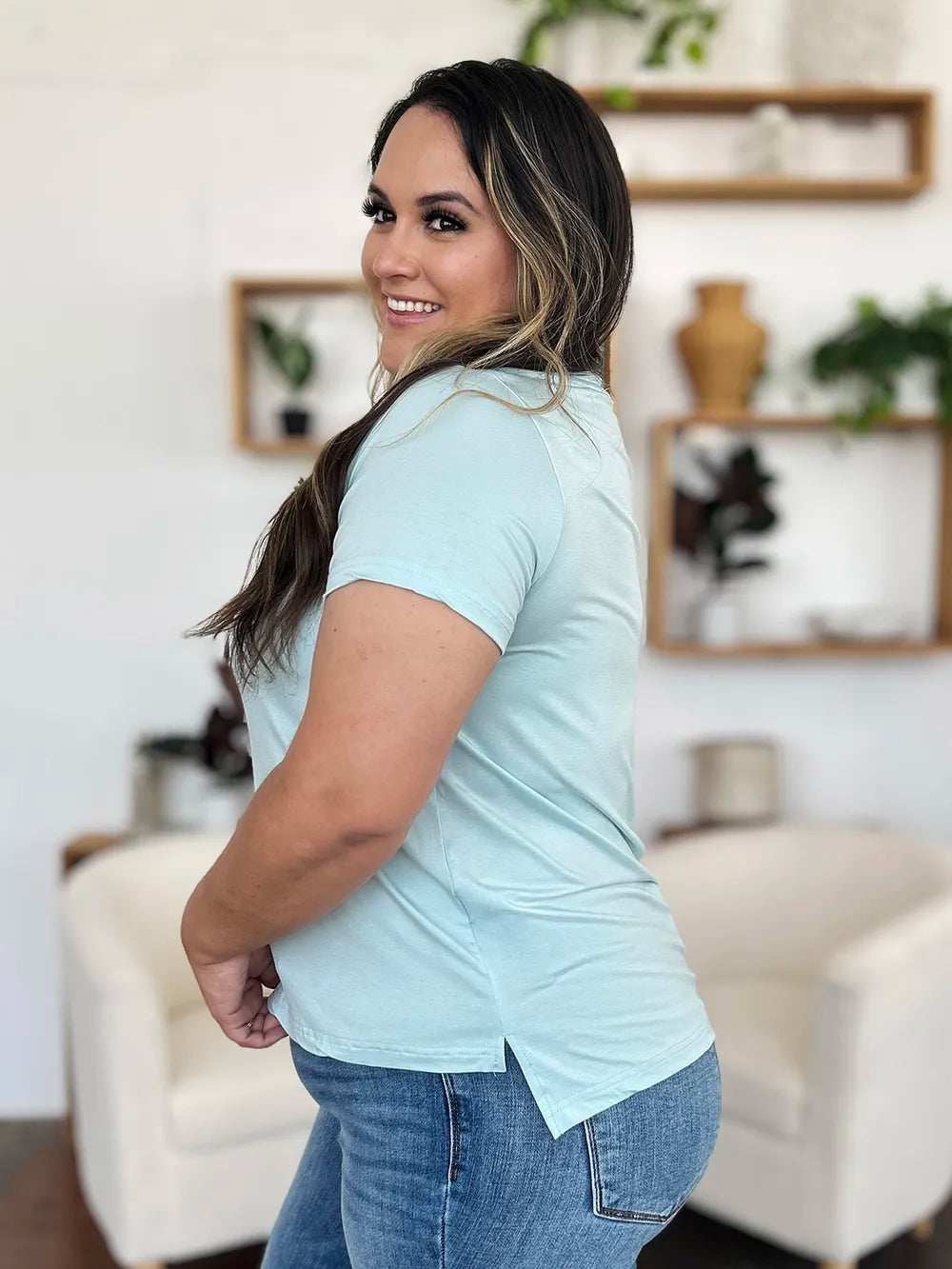 Basic Bae Bamboo Full Size Round Neck Short Sleeve T-Shirt Plus Size - Trendsi - Flyclothing LLC