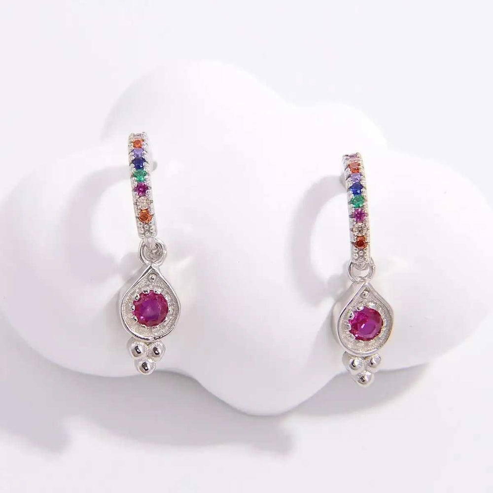 925 Sterling Silver Inlaid Zircon Earrings - Trendsi - Flyclothing LLC