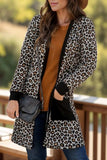Pocketed Leopard Open Front Cover Up - Trendsi - Flyclothing LLC