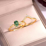 1 Carat Moissanite 925 Sterling Silver 2 Piece Ring - Trendsi - Flyclothing LLC