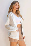 Drawstring Color Block Long Sleeve Jacket - Trendsi - Flyclothing LLC