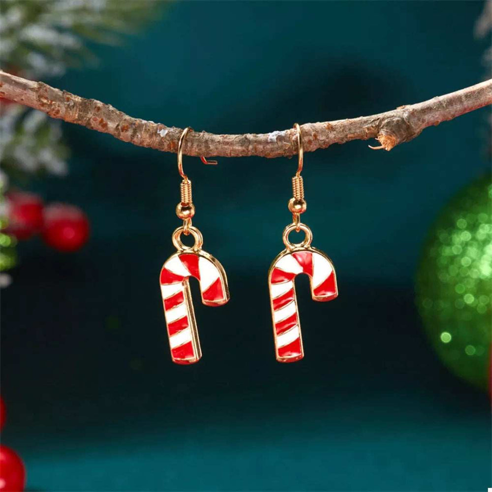 Christmas Candy Cane Earrings - Trendsi - Flyclothing LLC