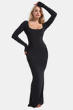 Basic Bae Built-In Shapewear Square Neck Long Sleeve Maxi Dress - ShopBasicbae - Flyclothing LLC