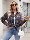 Plaid Button Up Long Sleeve Shirt - Trendsi - Flyclothing LLC