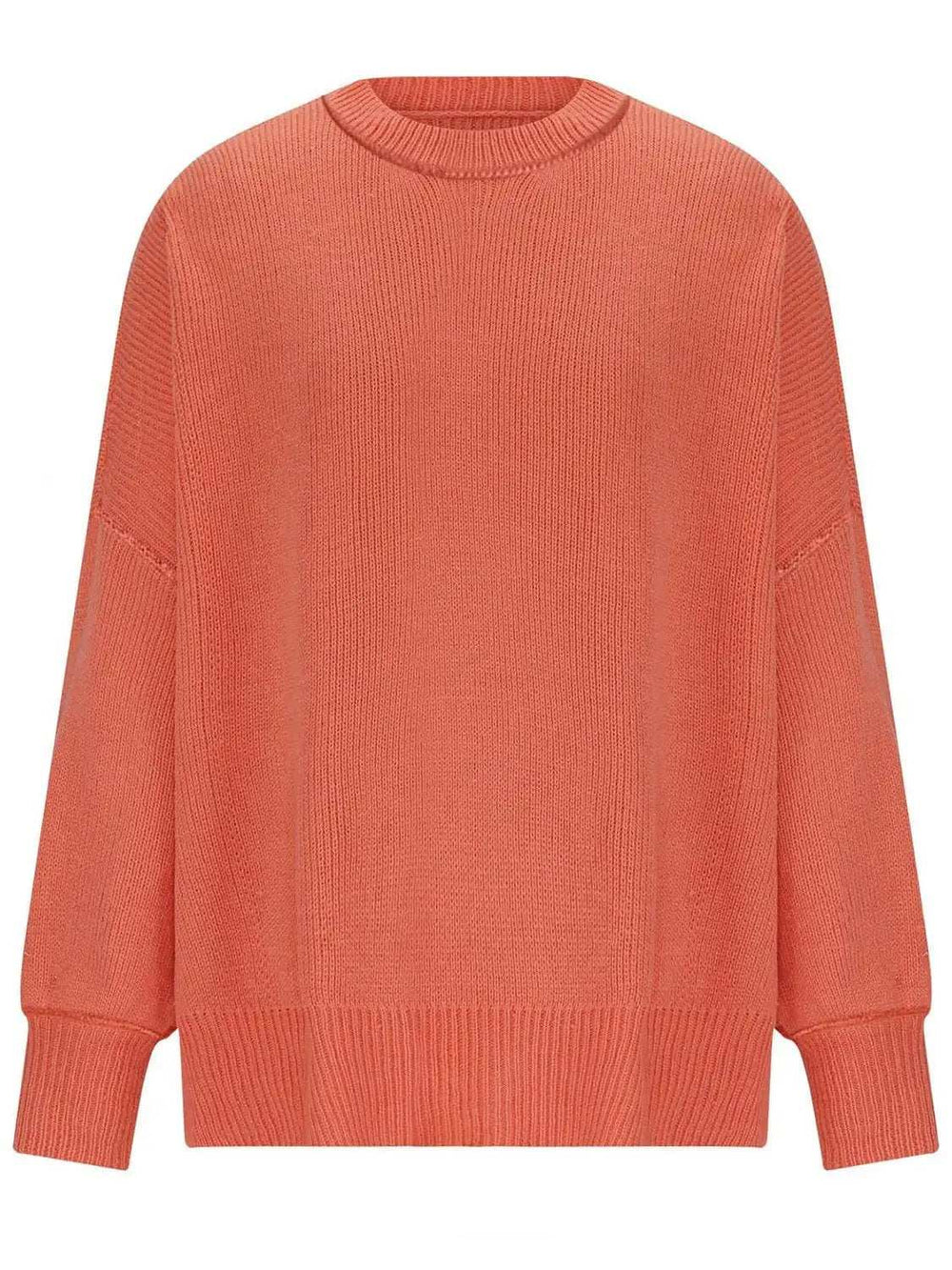 Round Neck Long Sleeve Sweater - Trendsi - Flyclothing LLC