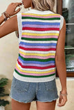 Contrast Round Neck Sweater Vest - Trendsi - Flyclothing LLC