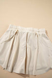 Drawstring High Waist Lined Active Skorts - Trendsi - Flyclothing LLC