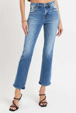 RISEN Full Size Mid Rise Ankle Straight Jeans with Pockets - Trendsi - Flyclothing LLC