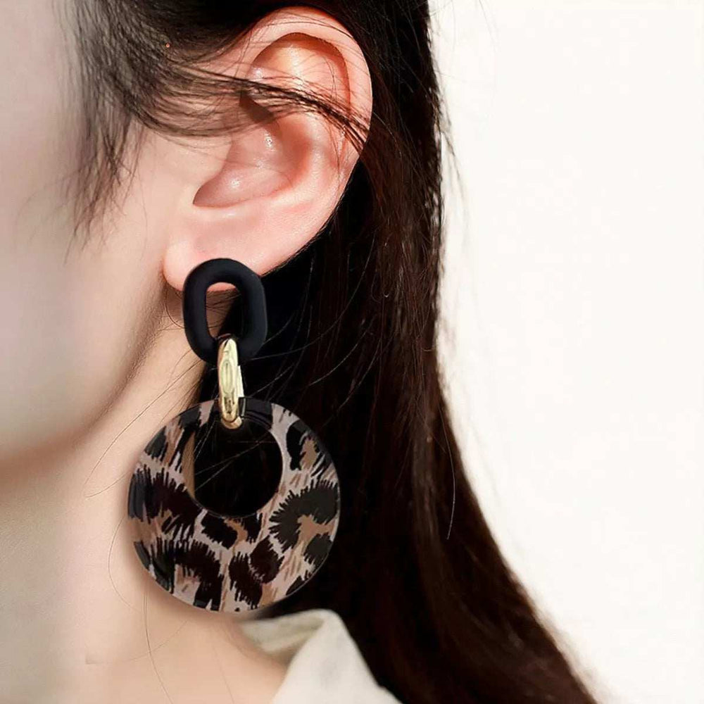 Printed Circle Dangle Earrings - Trendsi - Flyclothing LLC