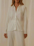 Button Up Long Sleeve Top and Pants Set - Trendsi - Flyclothing LLC