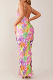 Backless Printed Maxi Cami Dress - Trendsi - Flyclothing LLC