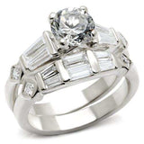 6X014 - Rhodium Brass Ring with AAA Grade CZ in Clear - Alamode - Flyclothing LLC