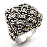 6X022 - Reverse Two-Tone Brass Ring with No Stone - Alamode - Flyclothing LLC