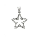 6X081 - High-Polished 925 Sterling Silver Pendant with AAA Grade CZ in Clear - Alamode - Flyclothing LLC