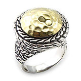 6X084 - Reverse Two-Tone Brass Ring with No Stone - Alamode - Flyclothing LLC