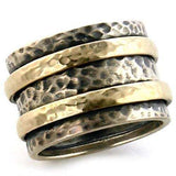 6X093 - Matte Gold & Rhodium Brass Ring with No Stone - Alamode - Flyclothing LLC