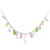 6X106 - High-Polished 925 Sterling Silver Necklace with AAA Grade CZ in Multi Color - Alamode - Flyclothing LLC