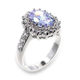 6X114 - Rhodium Brass Ring with AAA Grade CZ in Light Amethyst - Alamode - Flyclothing LLC