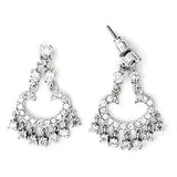 6X267 - High-Polished 925 Sterling Silver Earrings with AAA Grade CZ in Clear - Alamode - Flyclothing LLC