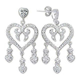 6X278 - High-Polished 925 Sterling Silver Earrings with AAA Grade CZ in Clear - Alamode - Flyclothing LLC