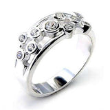 6X303 - High-Polished 925 Sterling Silver Ring with AAA Grade CZ in Clear - Alamode - Flyclothing LLC