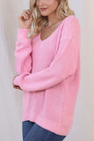 V-Neck Drop Shoulder Sweater - Trendsi - Flyclothing LLC