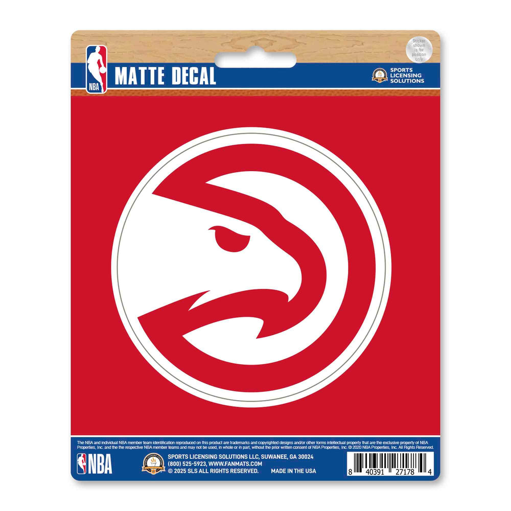 NBA - Atlanta Hawks Matte Decal - Logo Brands - Flyclothing LLC