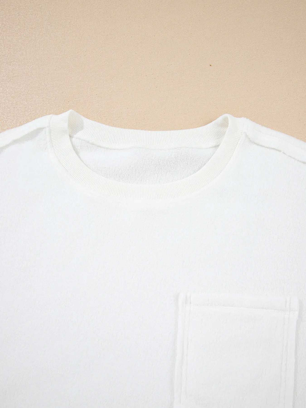 Exposed Seam Chest Pocket Knit Pullover Sweatshirt - Trendsi - Flyclothing LLC