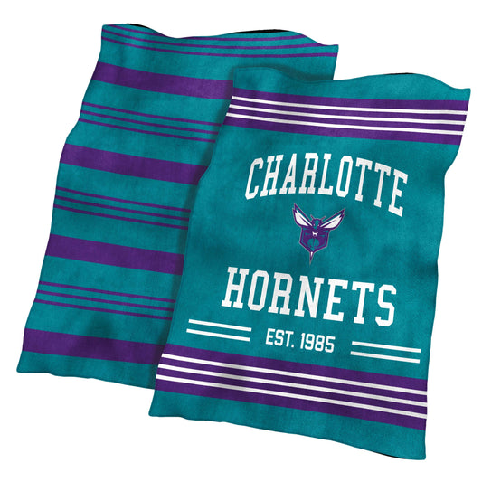Charlotte Hornets Colorblock Plush Blanket - Logo Brands - Flyclothing LLC