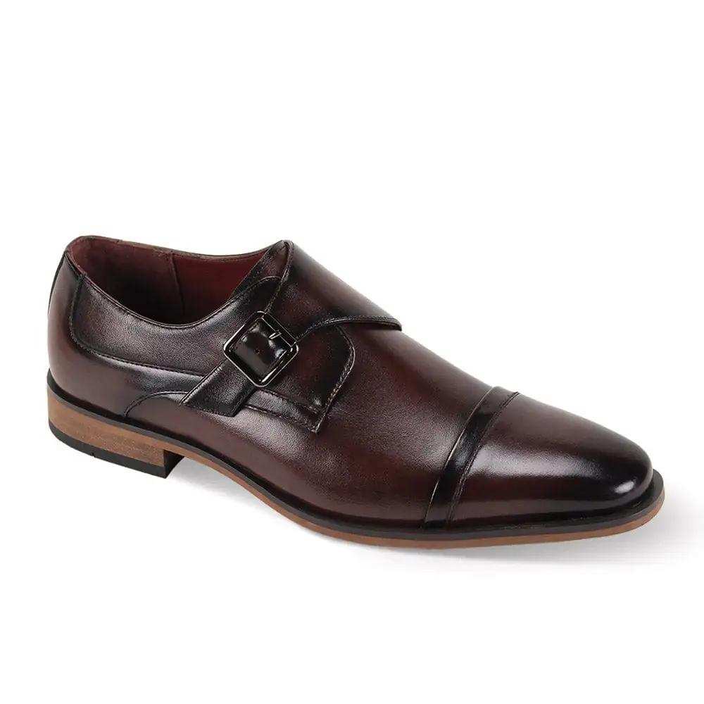 Giorgio Venturi Cap Toe Monk Strap Shoe Brown - Giorgio Venturi - Flyclothing LLC