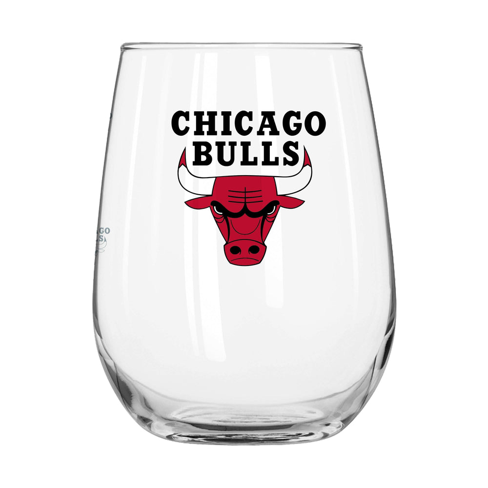 Chicago Bulls 16oz Satin Etch Curved Beverage Glass - Logo Brands - Flyclothing LLC