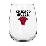Chicago Bulls 16oz Satin Etch Curved Beverage Glass - Logo Brands - Flyclothing LLC