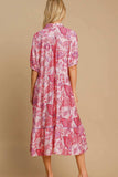 Umgee Full Size Ruffled Hem Floral Paisley Print Half Sleeve Midi Dress Plus Size - Trendsi - Flyclothing LLC
