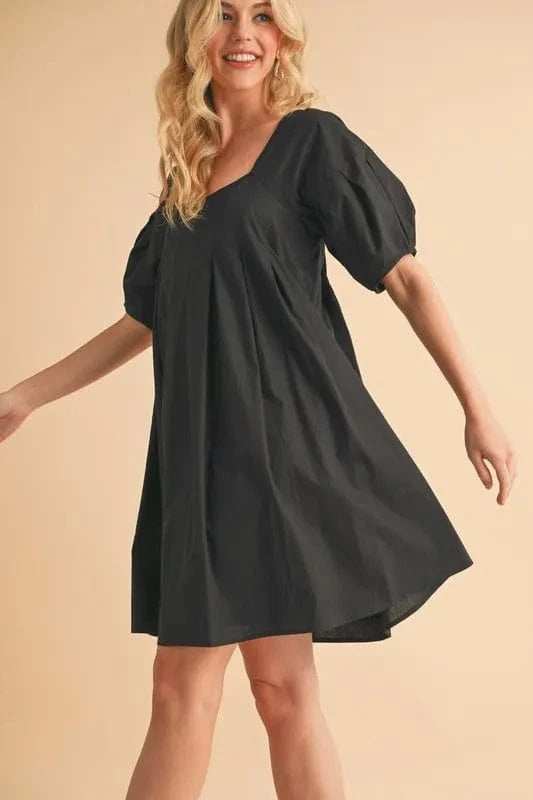 Aemi + Co Square Neck Babydoll Dress with Pockets - Trendsi - Flyclothing LLC