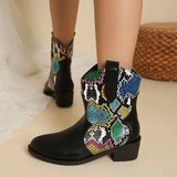 PU Leather Color Block Boots - Trendsi - Flyclothing LLC