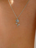 Alloy Rose Pendant Necklace - Trendsi - Flyclothing LLC