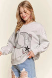 ADORA Rhinestone Accent Casual Sweatshirt - Trendsi - Flyclothing LLC
