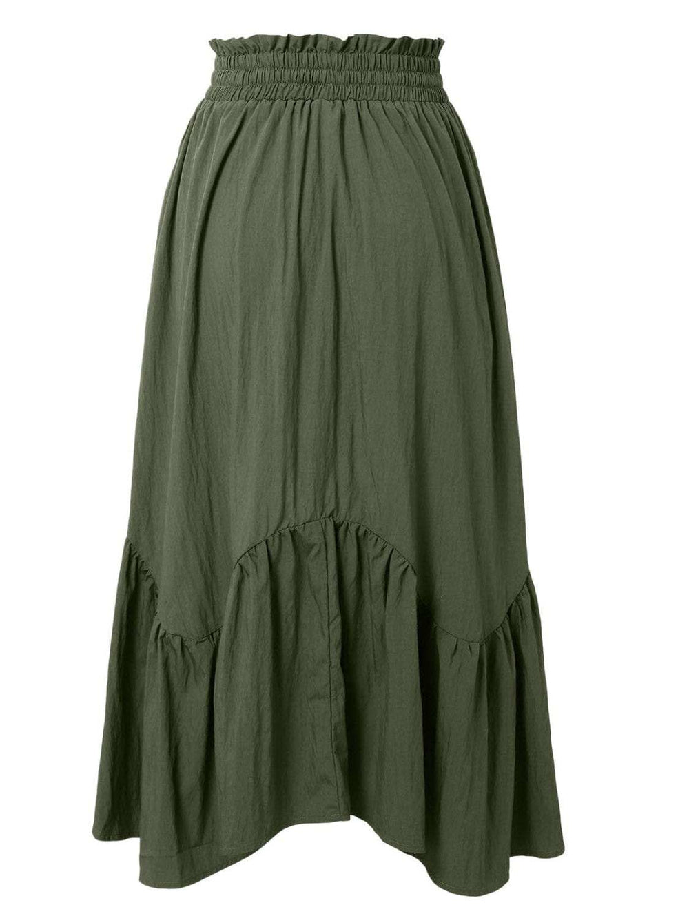 Smocked Waist Band Ruched Layered Skirt - Trendsi - Flyclothing LLC