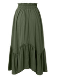 Smocked Waist Band Ruched Layered Skirt - Trendsi - Flyclothing LLC