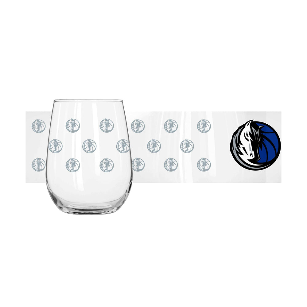 Dallas Mavericks 16oz Satin Etch Curved Beverage Glass - Logo Brands - Flyclothing LLC