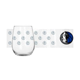 Dallas Mavericks 16oz Satin Etch Curved Beverage Glass - Logo Brands - Flyclothing LLC