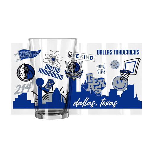 Dallas Mavericks 16oz Native Pint Glass - Logo Brands - Flyclothing LLC