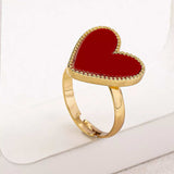 18K Gold-Plated Heart-Shaped Ring - Trendsi - Flyclothing LLC