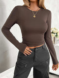 Round Neck Long Sleeve T-Shirt - Trendsi - Flyclothing LLC