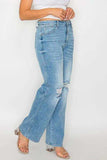 bytos Full Size Distressed High Rise Straight Jeans - Trendsi - Flyclothing LLC
