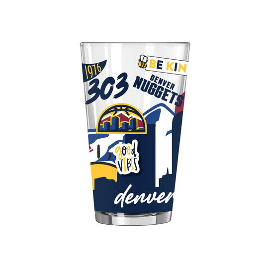 Denver Nuggets 16oz Native Pint Glass - Logo Brands - Flyclothing LLC